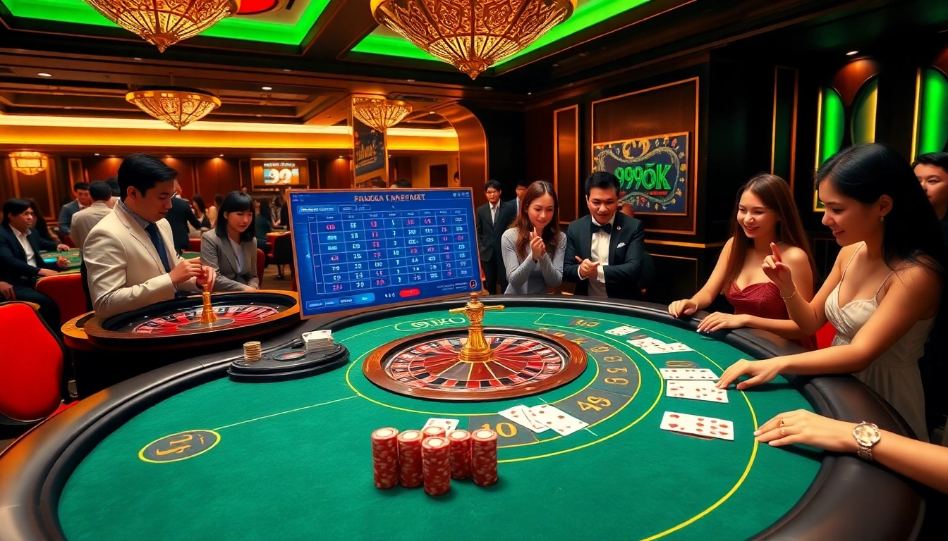 Experienced players engaging in Baccarat at 99ok casino with thrilling action and vibrant atmosphere.