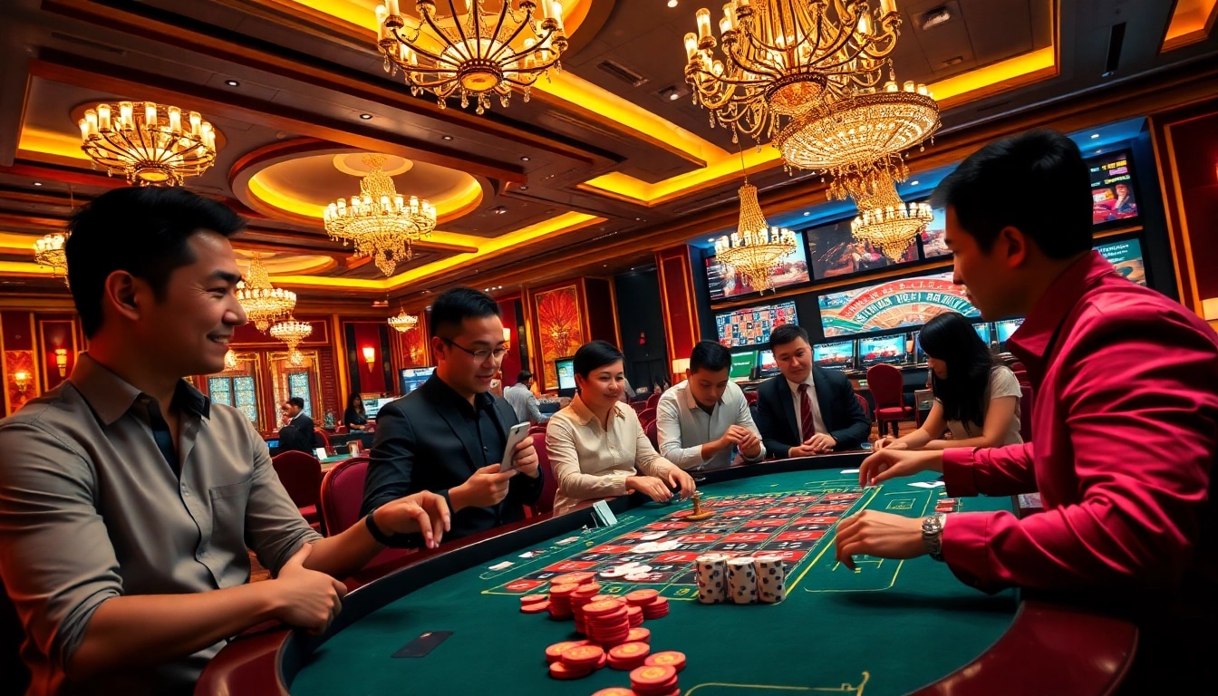 Experience the excitement of a Singapore Sportsbetting Site in a vibrant casino setting.