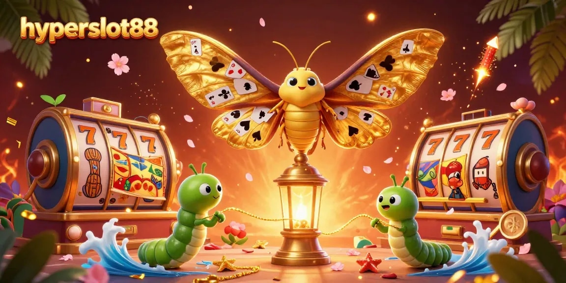 Discover winning strategies at hyperslot88 with a vibrant 3D casino illustration featuring dynamic themes.