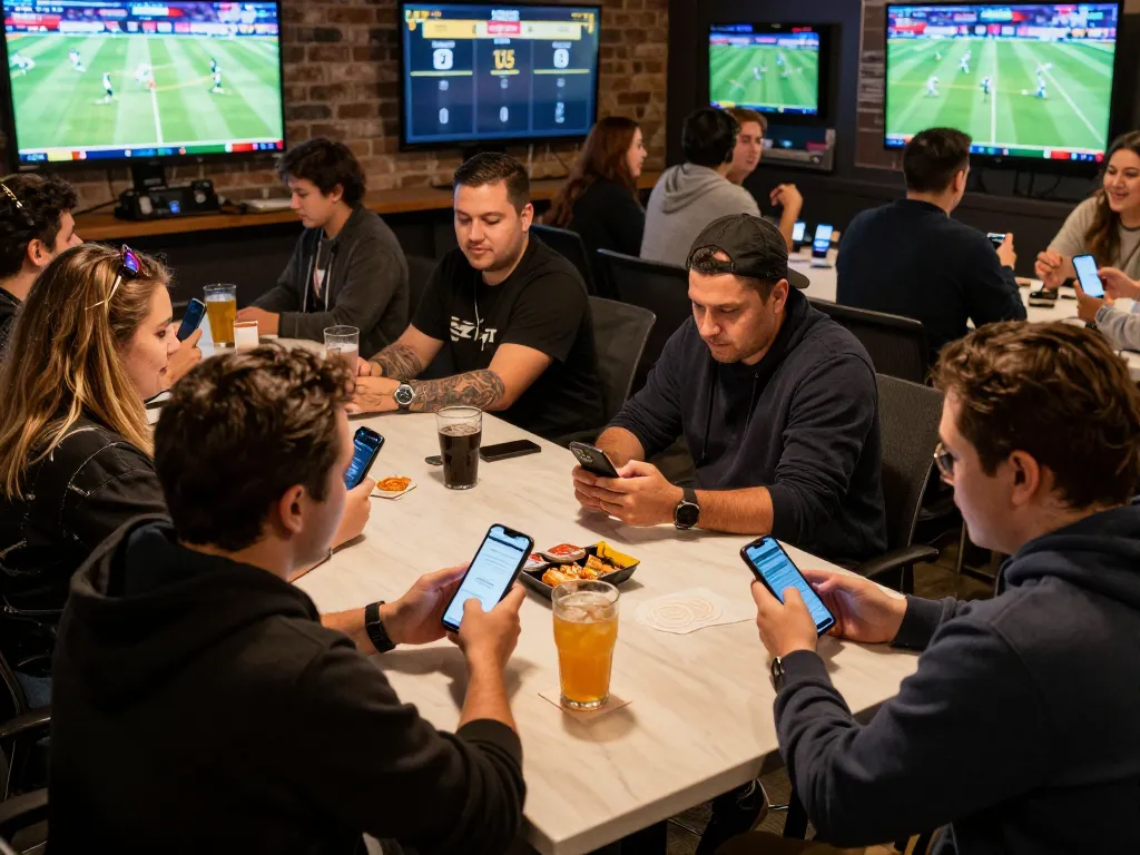 Place bets on live games at taixiusunwin.art with enthusiastic friends in a vibrant sports betting setup