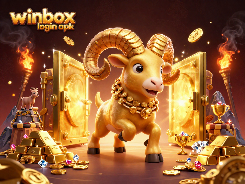 Experience premium gaming with winbox login apk, enhanced by golden treasures and vibrant casino elements.