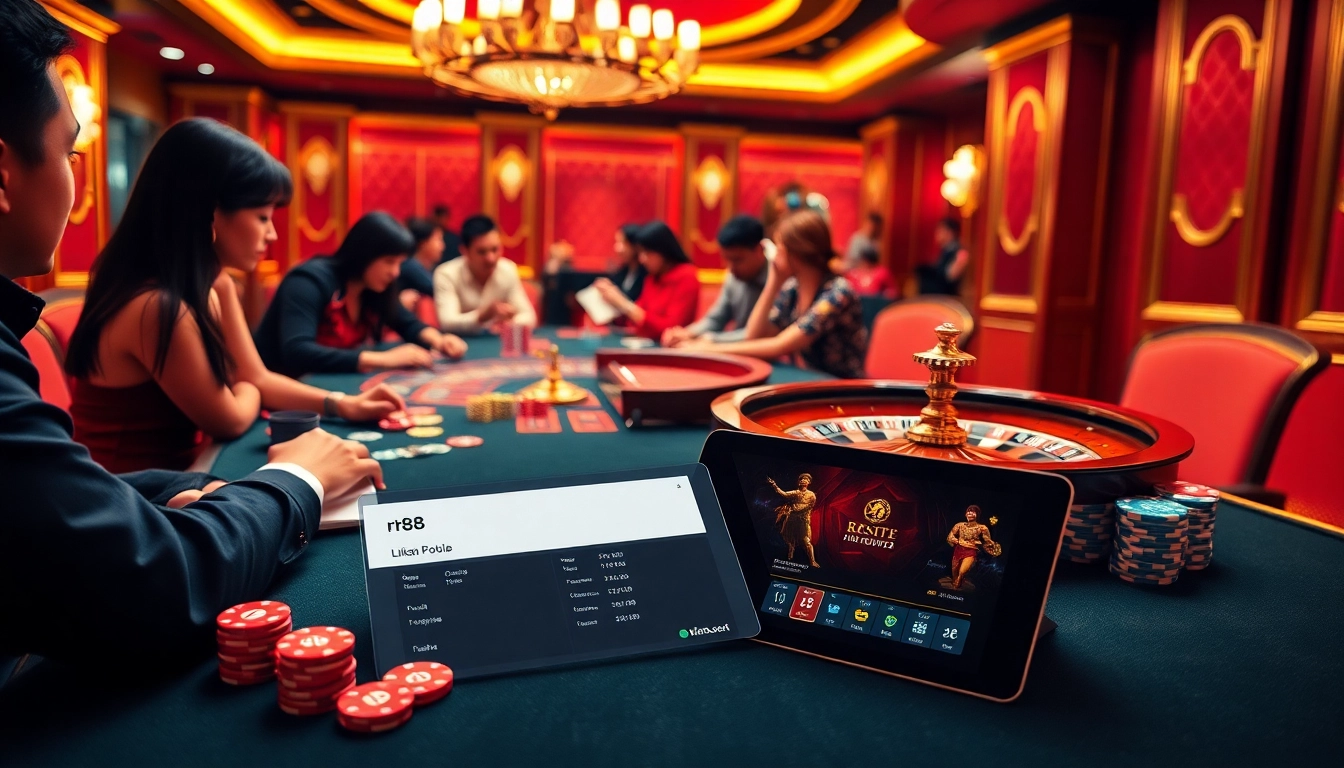 Experience thrilling casino action at RR88 link with poker and roulette excitement in a luxurious setting.