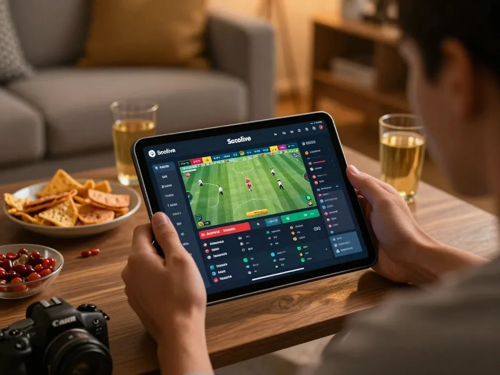 Socolive platform displaying live sports betting action in a cozy home setting, enhancing gaming excitement.