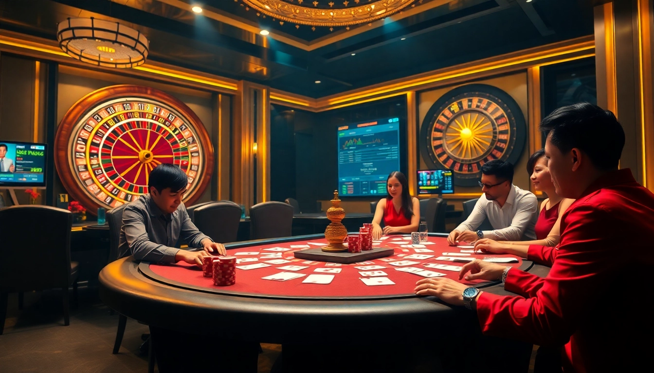 Experience the excitement of high-stakes gambling with Okking poker at a luxurious casino table.