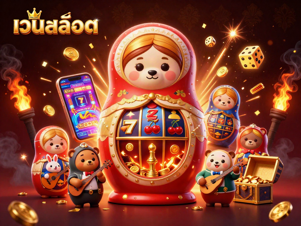 Engage with เว็บสล็อต through vibrant 3D casino as jubilant bears reveal winnings.