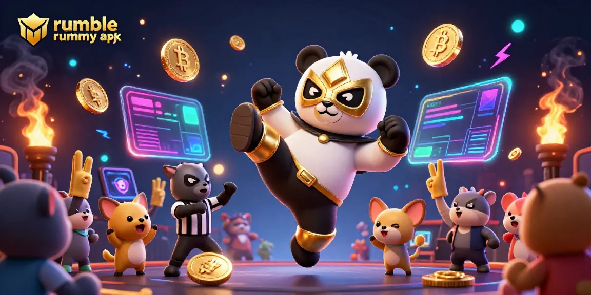 Experience the thrill of winning with the rumble rummy apk in this vibrant and dynamic 3D scene.