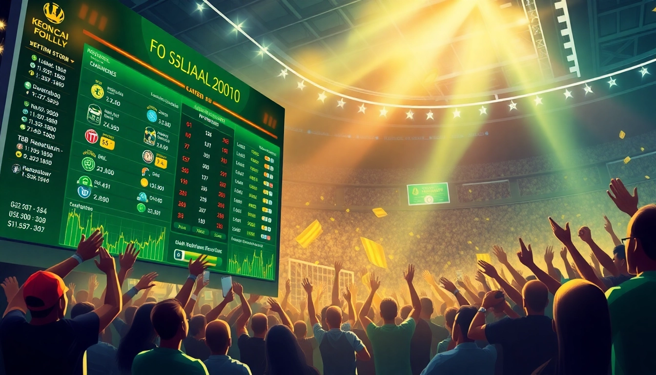 Live betting interface at keonhacai.gold highlighting football odds and enthusiastic fans.