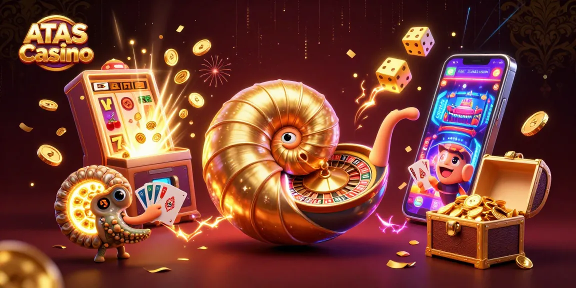 Join the excitement at ATAS Casino with this vibrant, engaging 3D illustration showcasing gambling activities.