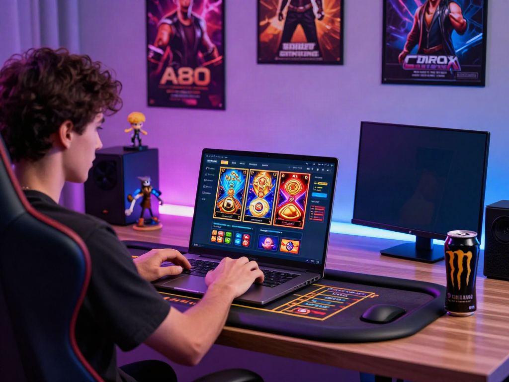 Engaging gaming platform experience with A80 online gaming interface.