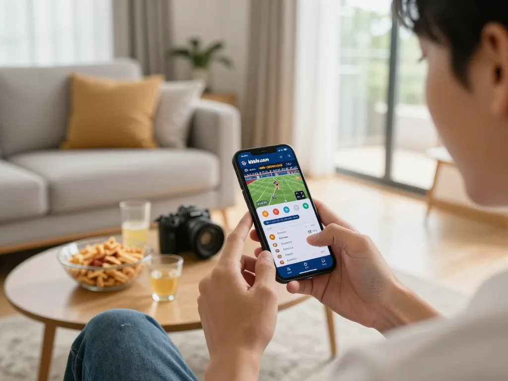 Engaging sports betting experience on kkwin.com app, showcasing live match interface and user interaction.
