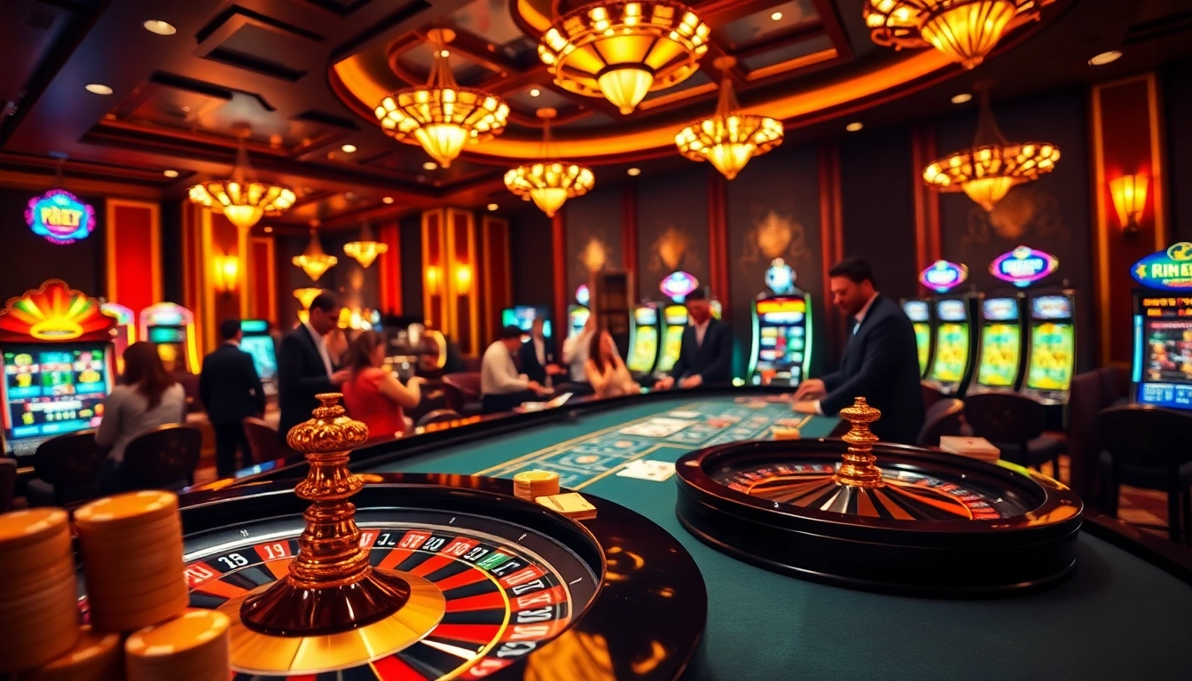 Players enjoying a thrilling game of poker at rikbet's upscale casino scene.