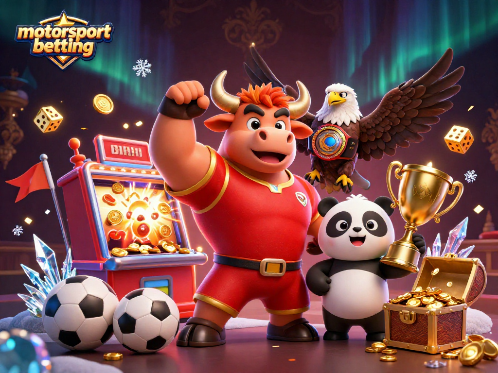 Engage in motorsport betting with a vibrant celebration of sports heroes and casino thrills.