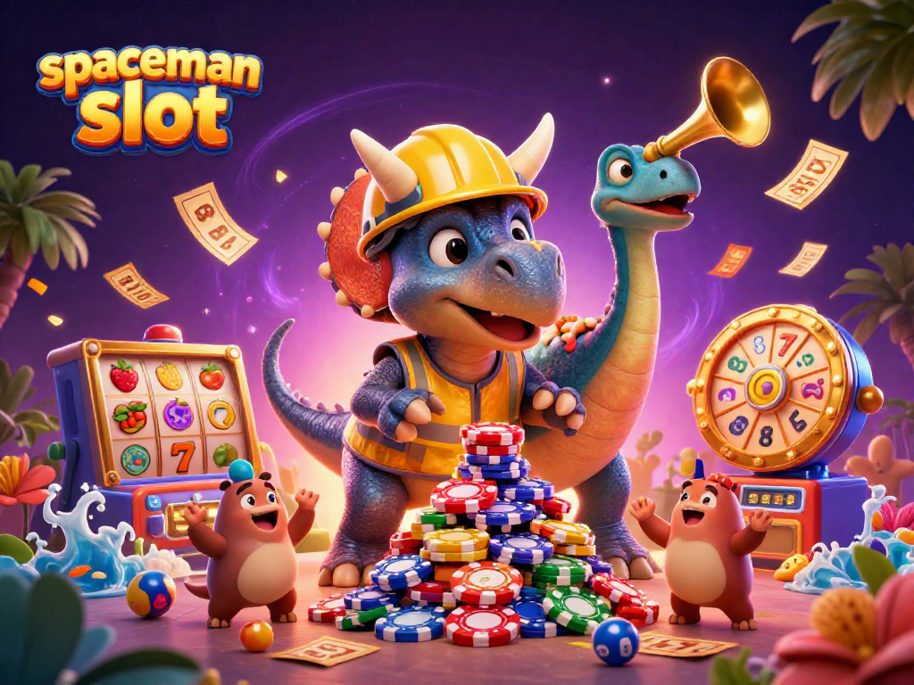 Cheerful scene featuring spaceman slot characters in a dynamic casino atmosphere filled with vibrant game elements.