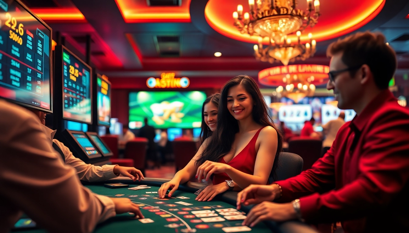 Exciting casino scene showcasing players enjoying games at 6623, with vibrant colors and dynamic lighting.