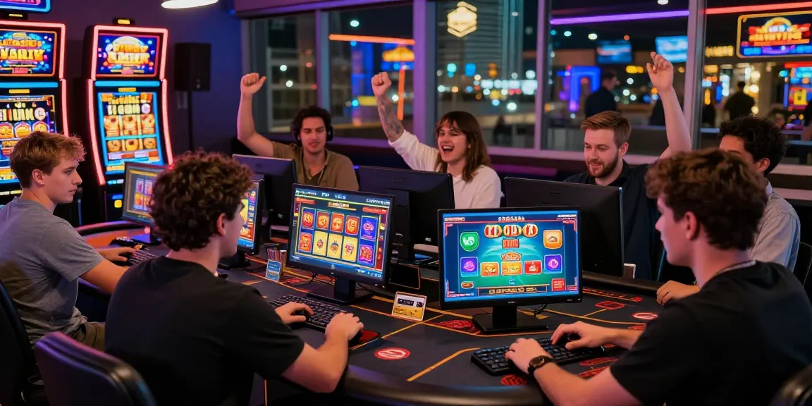 Players enjoying the excitement of credit card casinos at https://dea.org.uk with vibrant gaming setups and colorful interfaces.