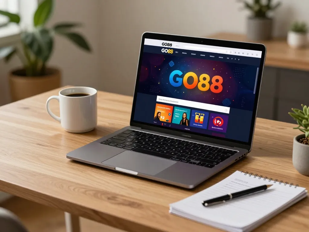 Engaging with the GO88 online casino platform for strategic gameplay at home.