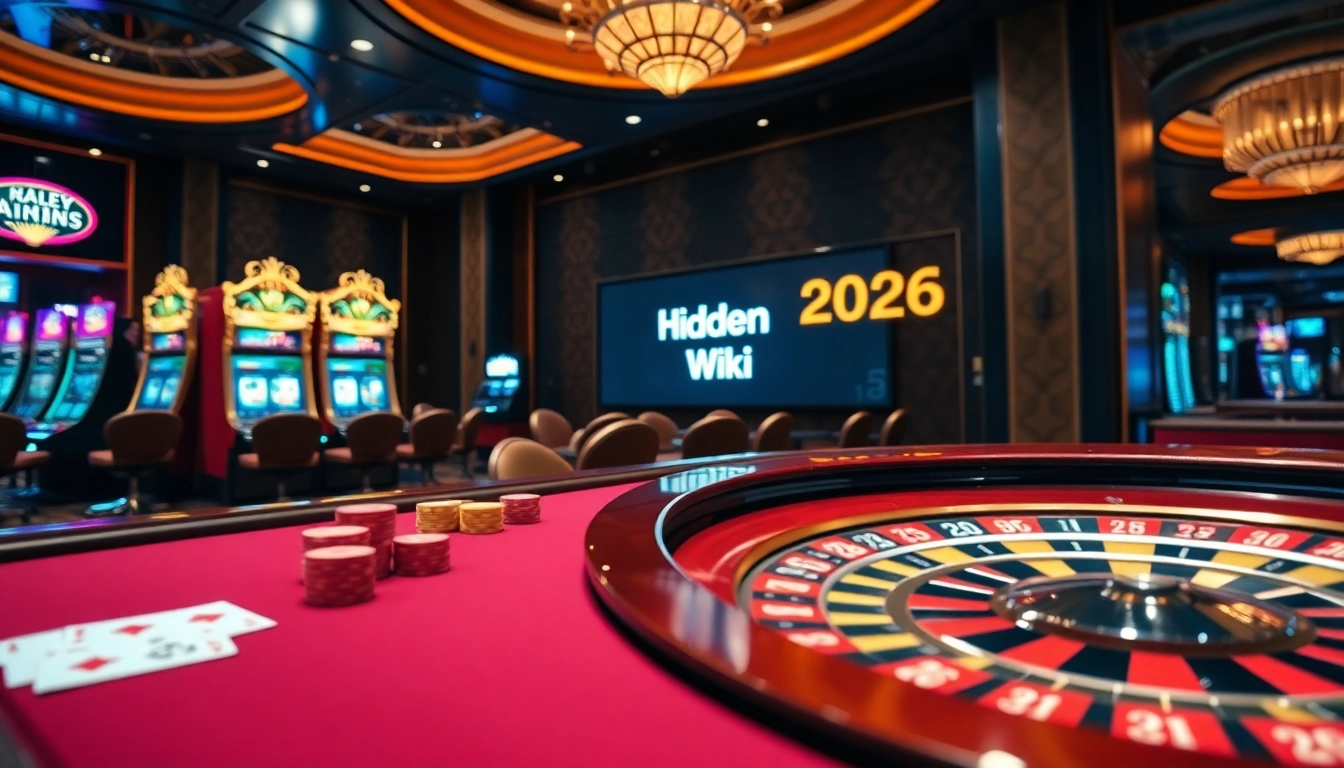 Engaging gaming scene with luxury elements highlighting hidden wiki 2026 in a casino atmosphere.