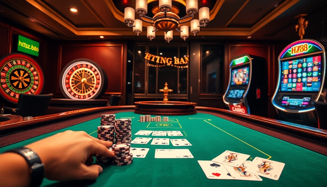Expertly placing strategic bets at https://hz88.forum/ blackjack table with vibrant poker chips and cards