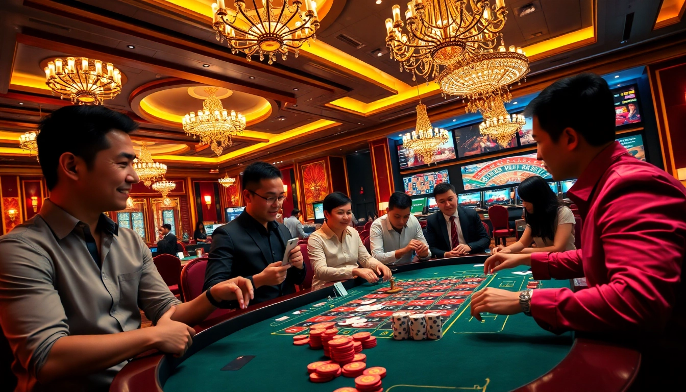 Experience the excitement of a Singapore Sportsbetting Site in a vibrant casino setting.