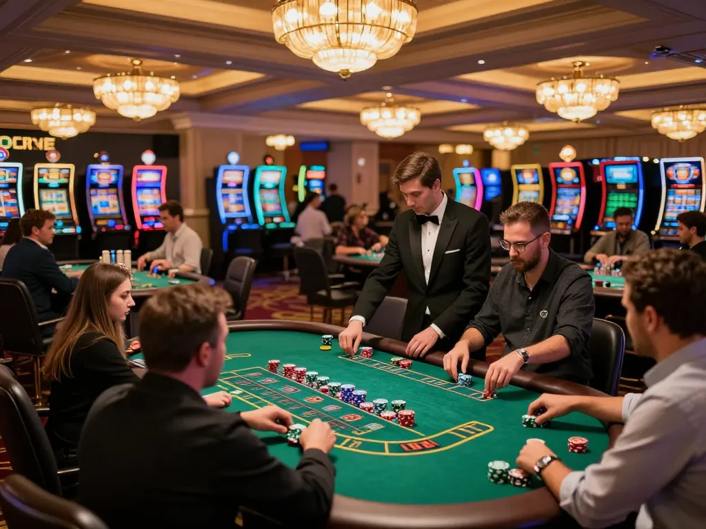 Action-packed scene with players enjoying blackjack at KUWIN, showcasing the excitement of casino gaming