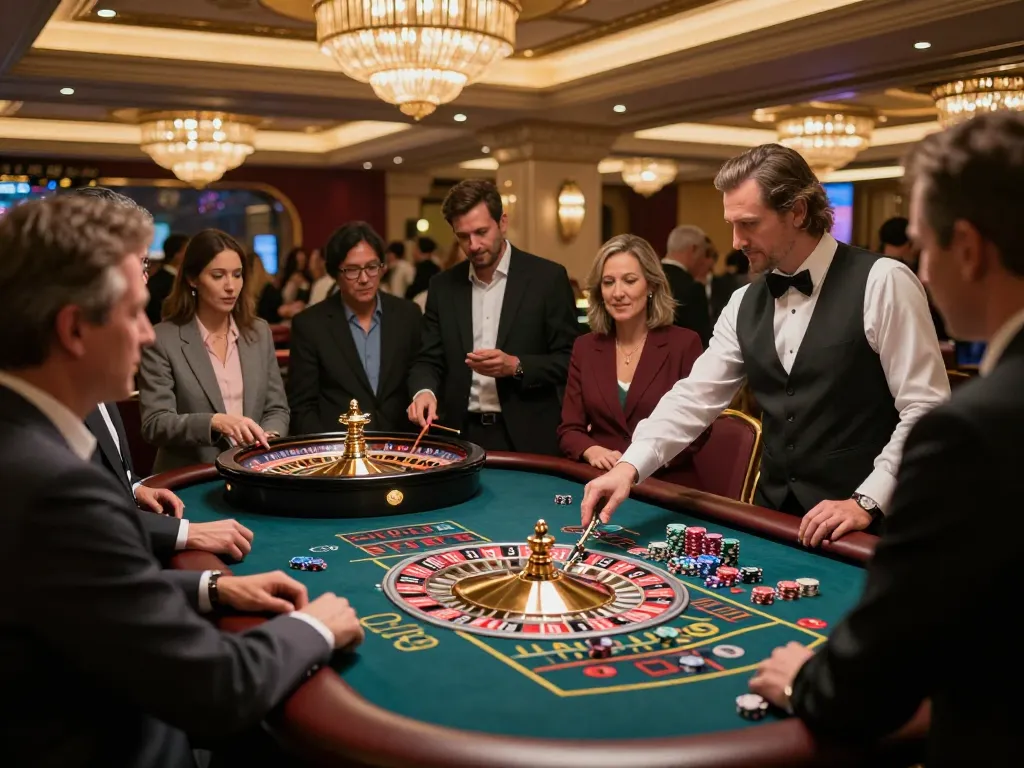 Kuwin players placing bets and enjoying the roulette table excitement.