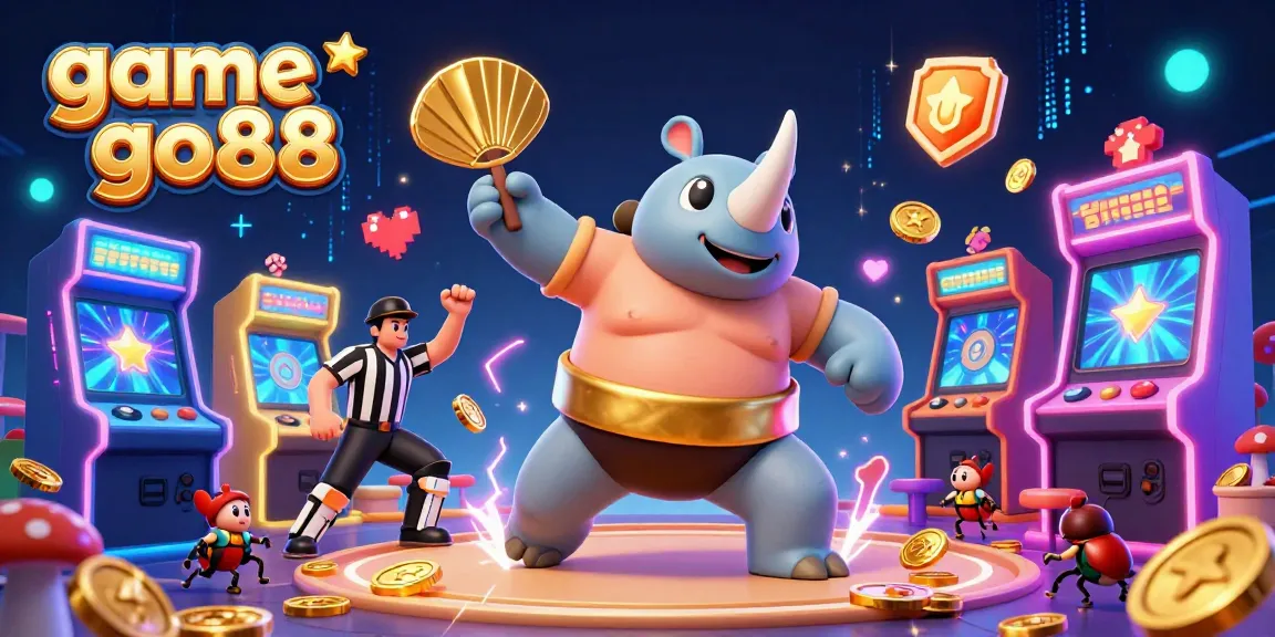 Experience the thrill of game go88 with a dynamic 3D cartoon scene featuring unique gambling elements.