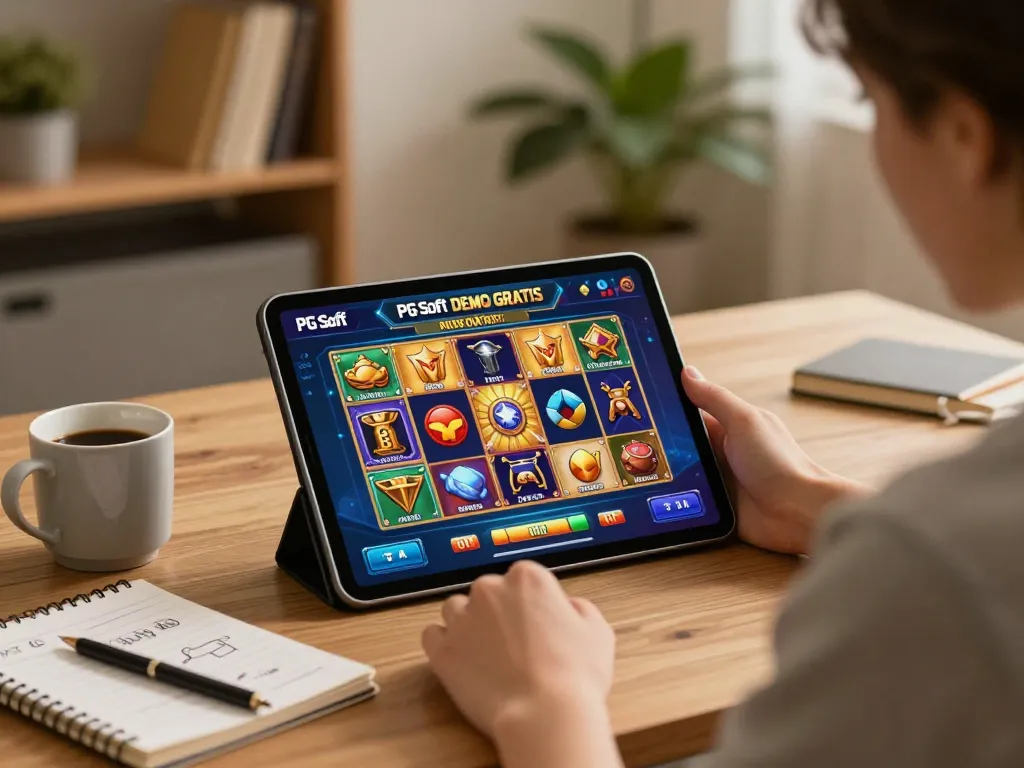 Bermain dengan permainan slot PG Soft Demo Gratis di setup tablet yang nyaman, ideal untuk permainan online yang strategis.