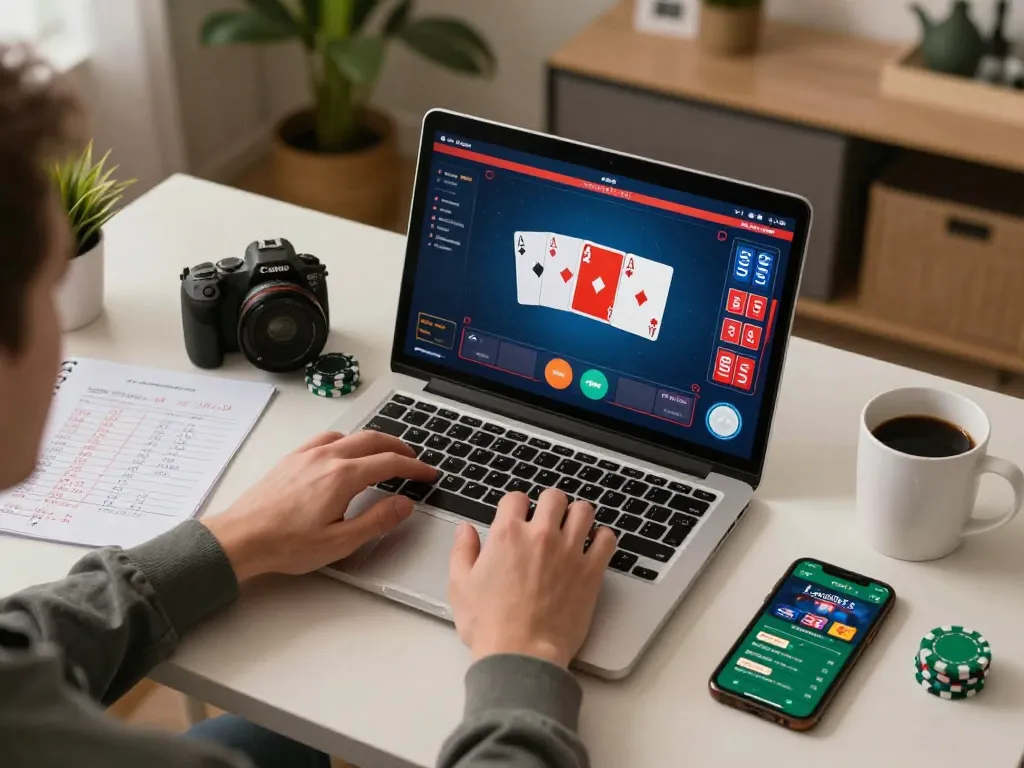 Playstation-experience highlights interactive online poker session with player engaged in strategic gameplay.