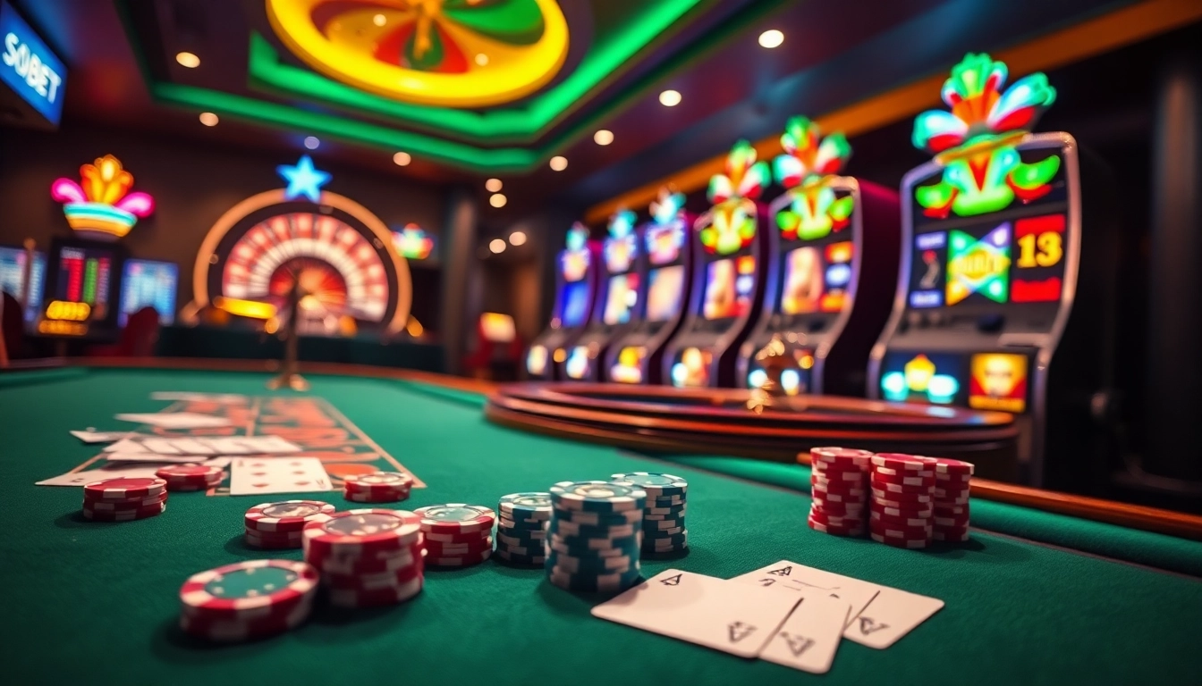 SBOBET enhances the online gaming experience with vibrant tables and spinning roulette wheels.
