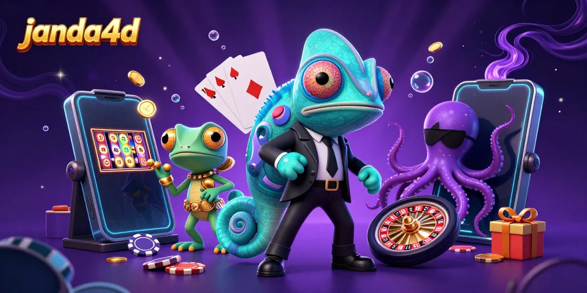 Permainan slot janda4d dengan karakter lucu, koin emas, dan efek cahaya berkilauan.