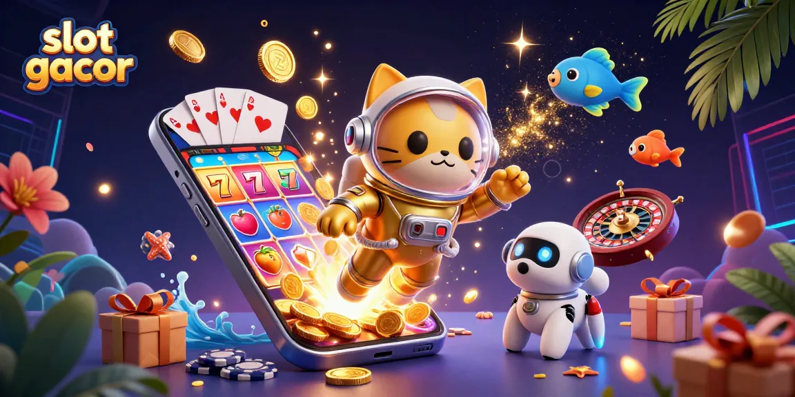 Engage in exciting slot gacor action with a 3D astronaut cat and thrilling gambling elements.
