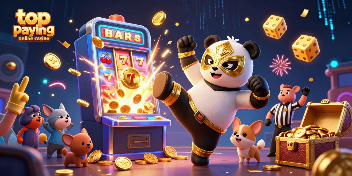 Engage with the top paying online casino experience as a panda wrestler kicks through a jackpot explosion.