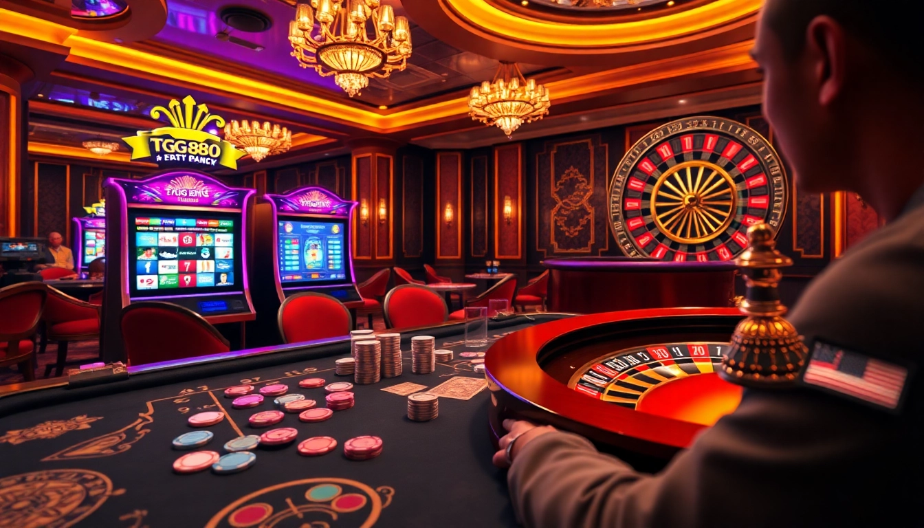 Player celebrating a win at the luxurious TG88 vom casino table with vibrant poker chips and cards.
