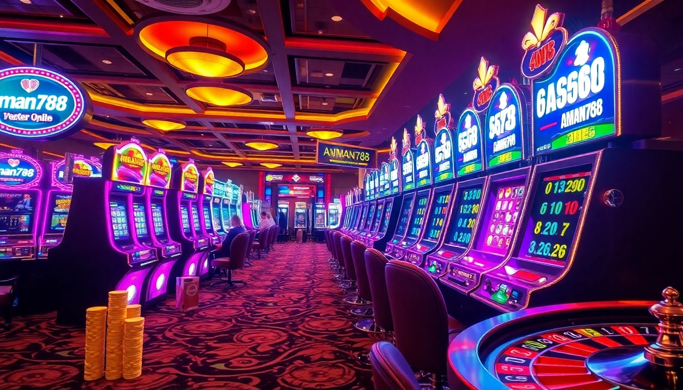 Mesin slot yang menarik di kasino aman788, menampilkan pemain merayakan kemenangan dengan visual yang cerah dan permainan yang mendebarkan.