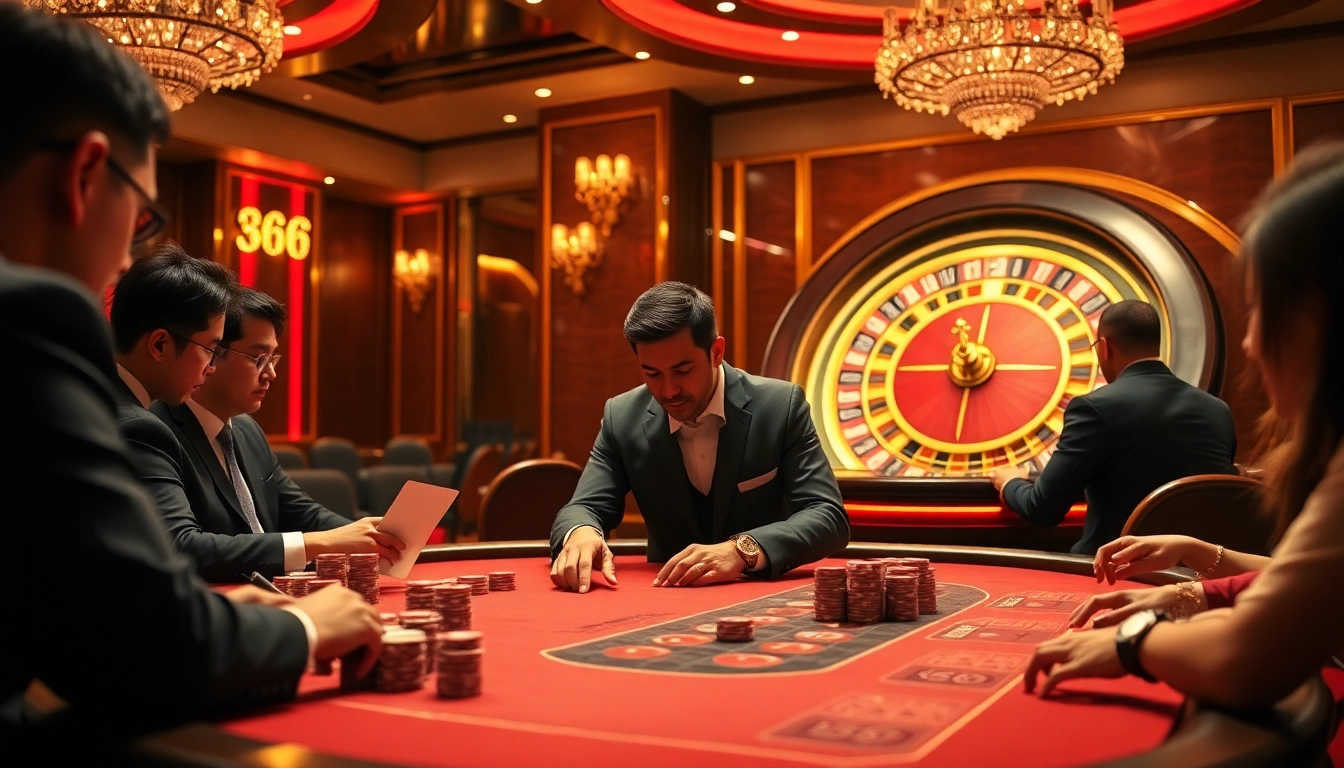 MB66 players engaged in an exciting casino game, showcasing high-stakes action and luxury.