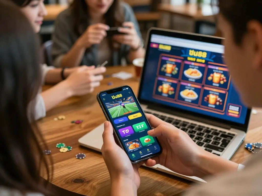 Engaging with tải app uu88 for live sports betting in a cozy café setting