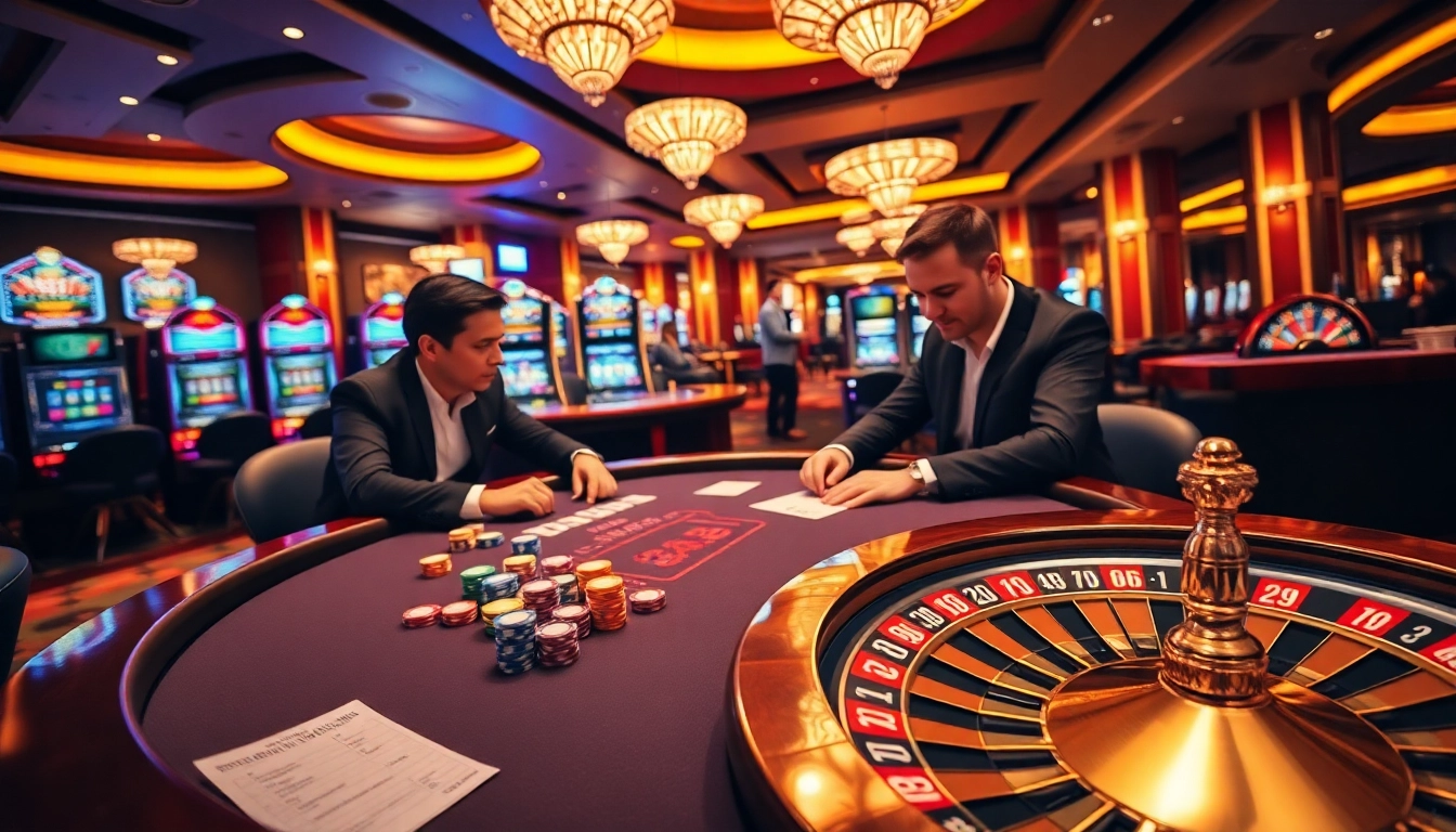 SODO Casino offers an electrifying poker scene with engaged players and a bright roulette wheel.