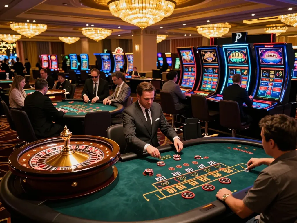 Players strategizing their bets at RR88 casino tables, enjoying vibrant gaming atmosphere.